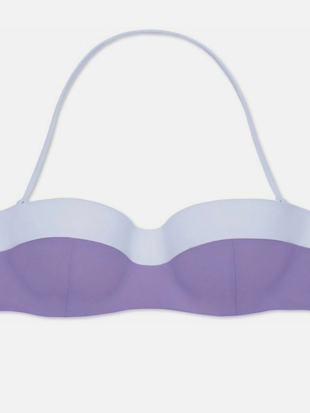 Tory Burch Lavender and White Bandeau Bikini Top